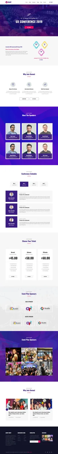 umeet mini website template desktop screenshot