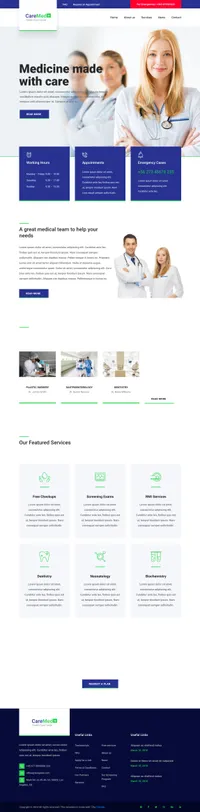 caremed mini website template desktop screenshot