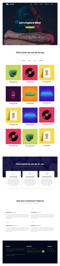 portfolio mini website template desktop screenshot