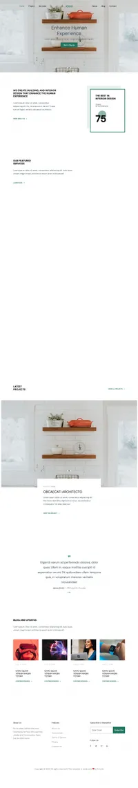 ideal mini website template desktop screenshot