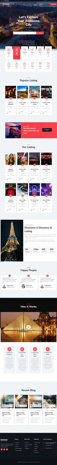 directone mini website template desktop screenshot