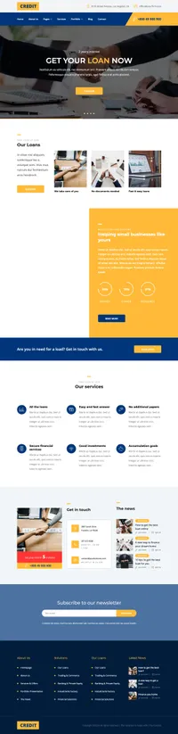 credit mini website template desktop screenshot