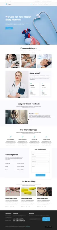 hospice mini website template desktop screenshot