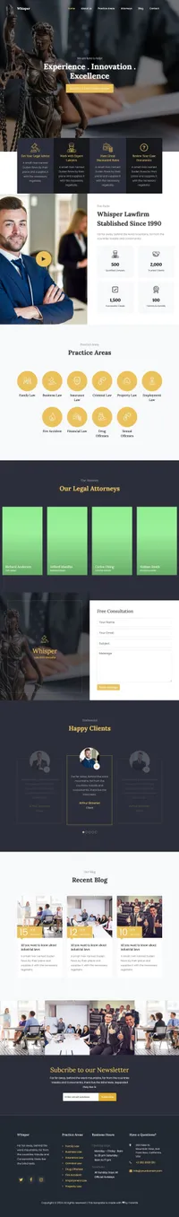 whisper mini website template desktop screenshot