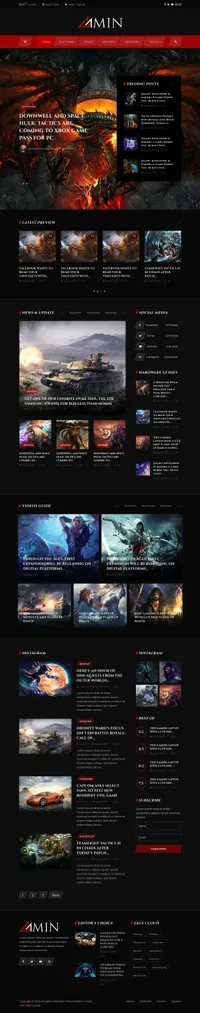 amin mini website template desktop screenshot