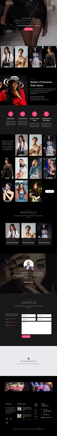 stylistic mini website template desktop screenshot