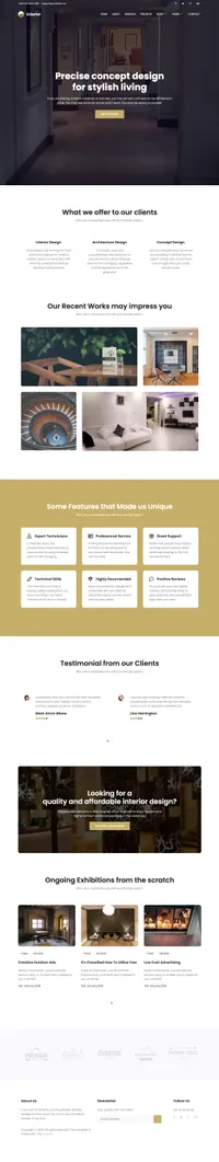 interior mini website template desktop screenshot