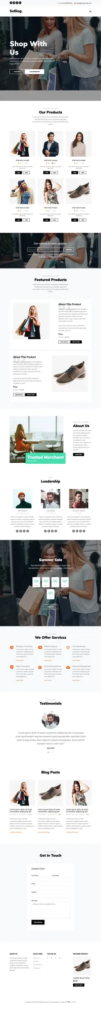 selling mini website template desktop screenshot