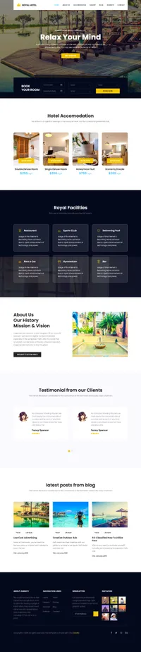 royal mini website template desktop screenshot