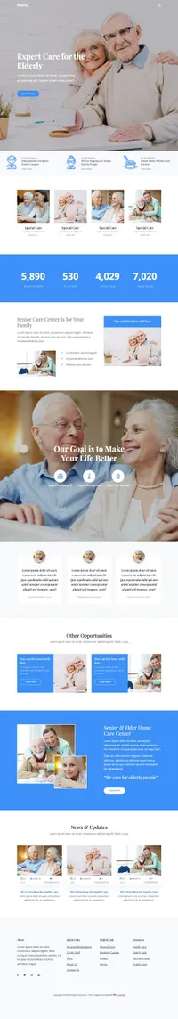 elderly mini website template desktop screenshot