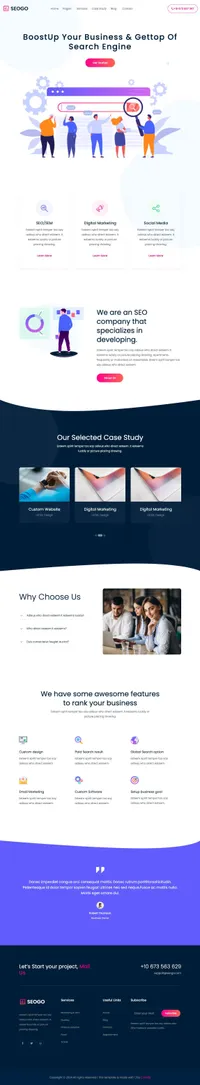 seogo mini website template desktop screenshot