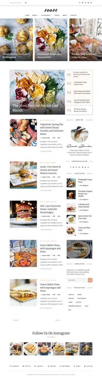 foode mini website template desktop screenshot