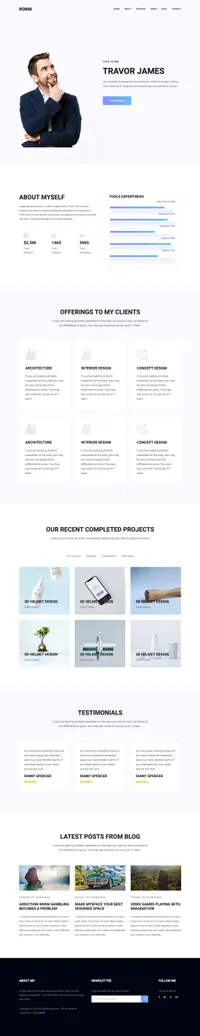 ronin mini website template desktop screenshot