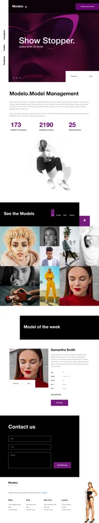modelo mini website template desktop screenshot