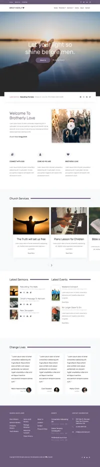 brotherlylove mini website template desktop screenshot