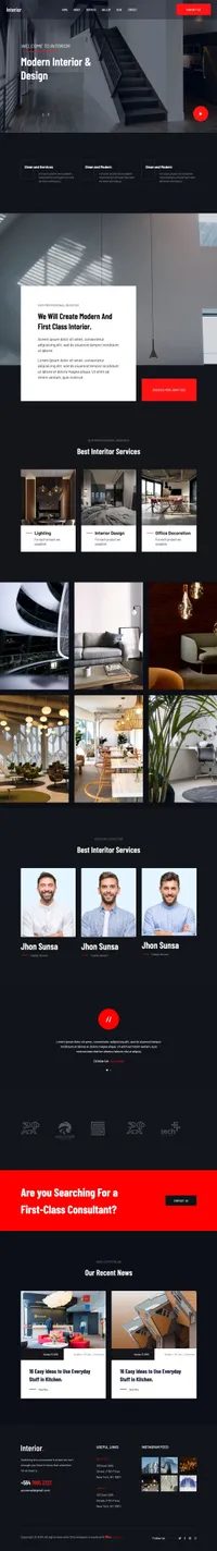 theinterior mini website template desktop screenshot