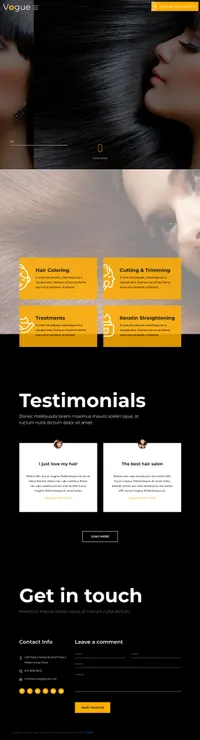 vogue mini website template desktop screenshot