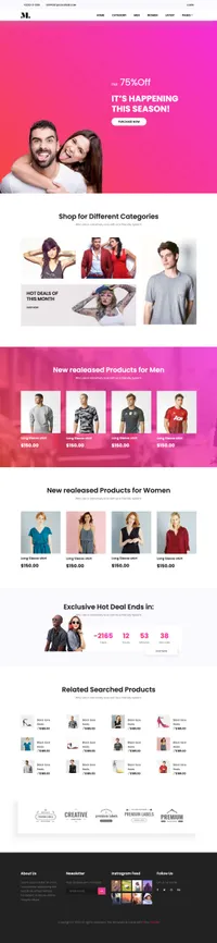 shop mini website template desktop screenshot