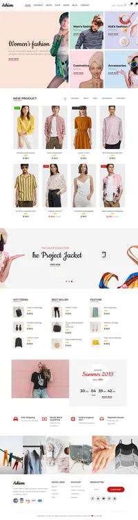 ashion mini website template desktop screenshot