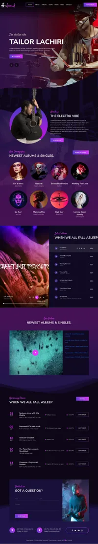 hnband mini website template desktop screenshot