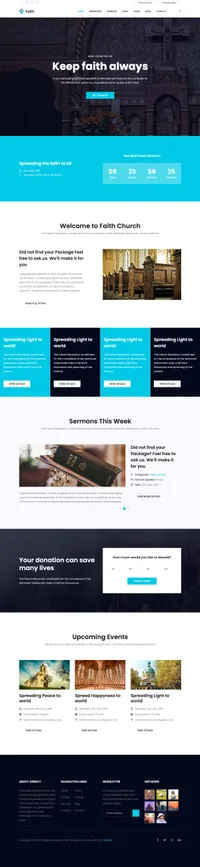 faith mini website template desktop screenshot