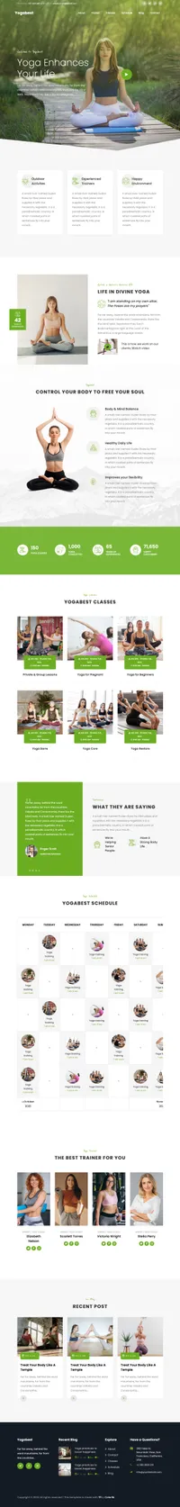 yogabest mini website template desktop screenshot