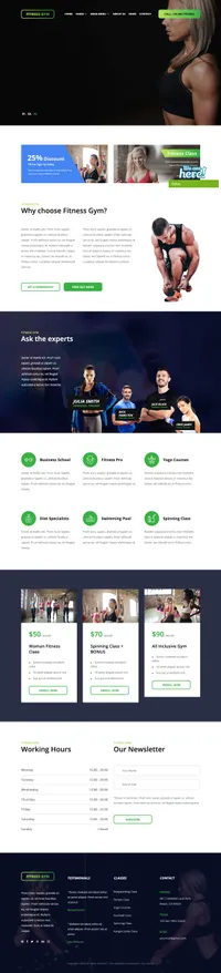 fitnessgym mini website template desktop screenshot
