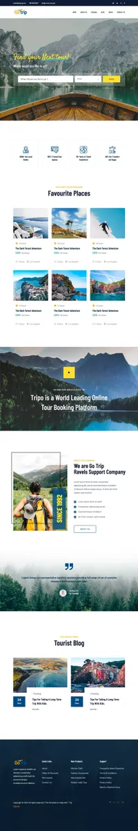 gotrip mini website template desktop screenshot