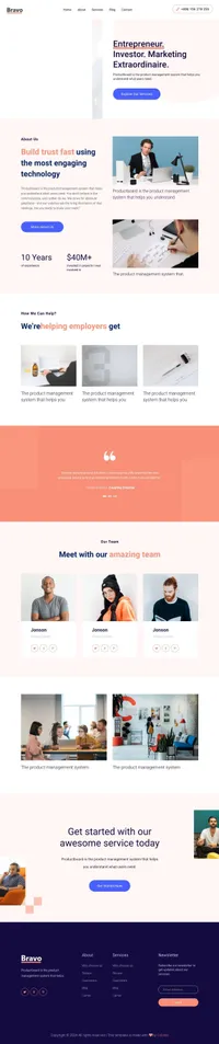 bravo mini website template desktop screenshot