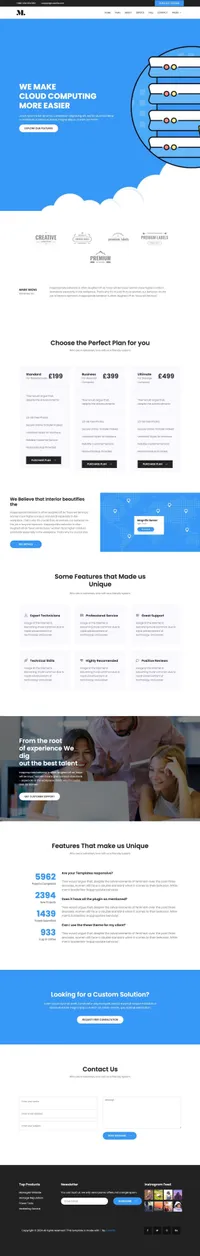 hosting mini website template desktop screenshot