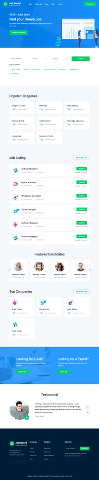 job-board-2 mini website template desktop screenshot