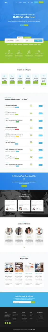 jobpro mini website template desktop screenshot