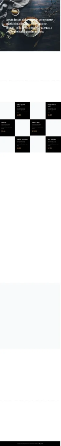 diner mini website template desktop screenshot