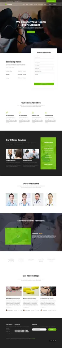 medical mini website template desktop screenshot