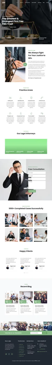 judge mini website template desktop screenshot