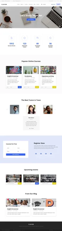 clever mini website template desktop screenshot