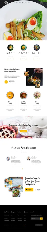 tasty-recipes mini website template desktop screenshot