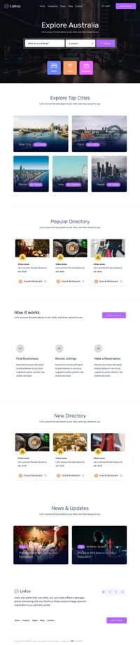 listco mini website template desktop screenshot
