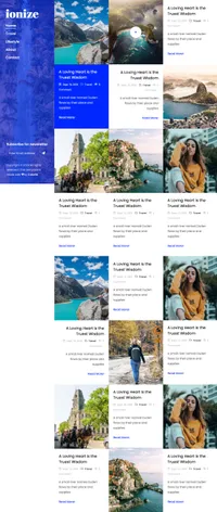 ionize mini website template desktop screenshot