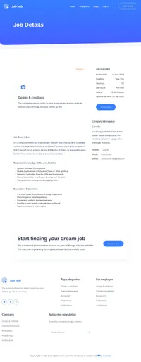 jobhub mini website template desktop screenshot