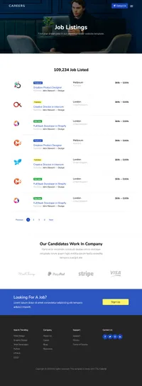 careers mini website template desktop screenshot