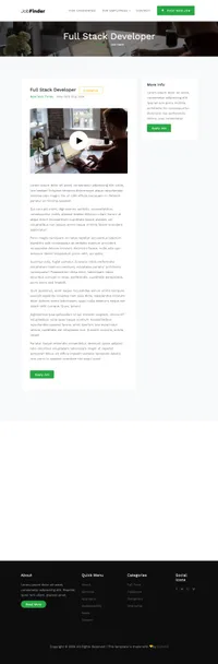 jobfinder mini website template desktop screenshot