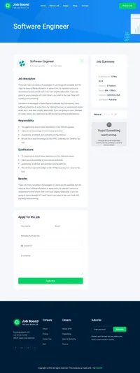 job-board-2 mini website template desktop screenshot