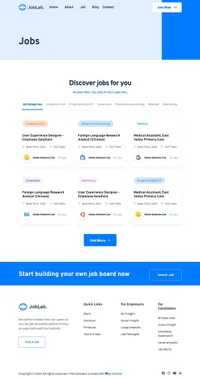 joblab mini website template desktop screenshot