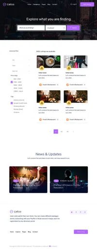 listco mini website template desktop screenshot