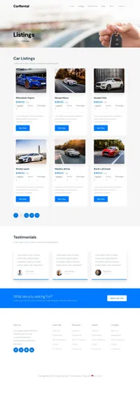 carrentals mini website template desktop screenshot