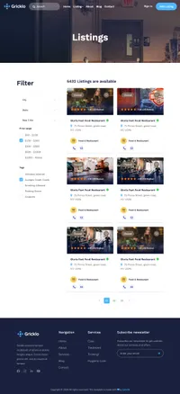 gricklo mini website template desktop screenshot