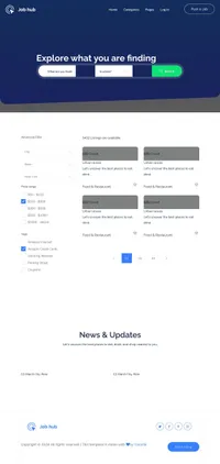 jobhub mini website template desktop screenshot