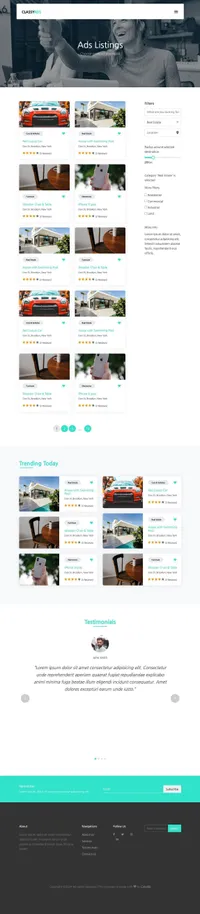 classy-ads mini website template desktop screenshot