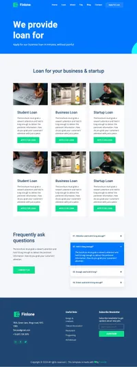 finlone mini website template desktop screenshot